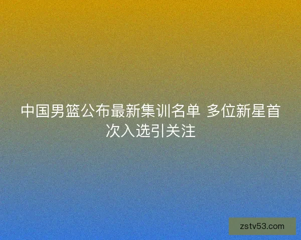 中国男篮公布最新集训名单 多位新星首次入选引关注