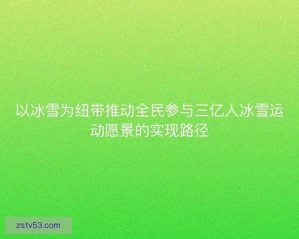 以冰雪为纽带推动全民参与三亿人冰雪运动愿景的实现路径